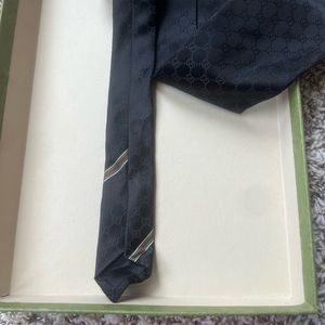 Black Gucci Print Tie
